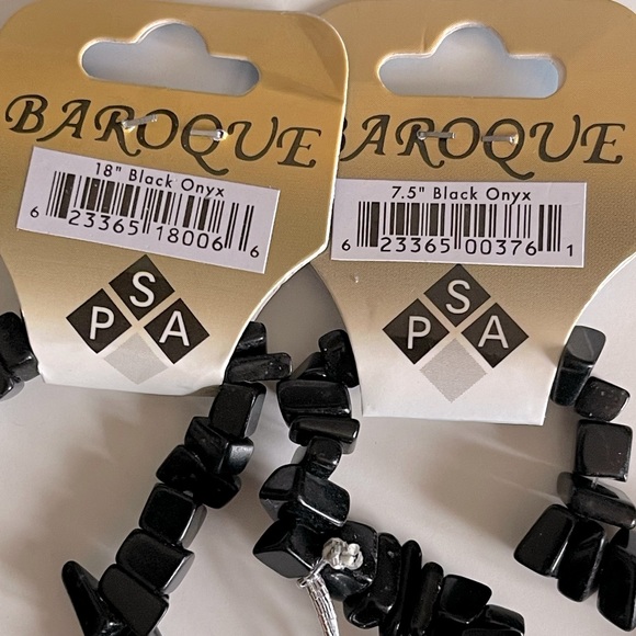 Onyx gemstone set bracelet necklace NWT magnetic clasp - Picture 4 of 5